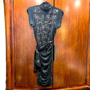 Love Spray stretch lace cocktail dress